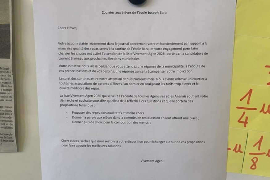 JEAN DIONIS :  CANTINES SCOLAIRES  LA GAUCHE-LFI INSTRUMENTALISE HONTEUSEMENT LES ENFANTS DE NOS ECOLES