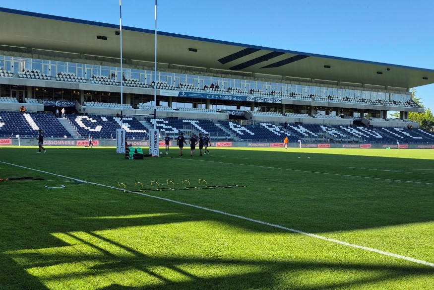 Marché des producteurs lors du match Agen/Biarritz du jeudi 16 avril 2026.
